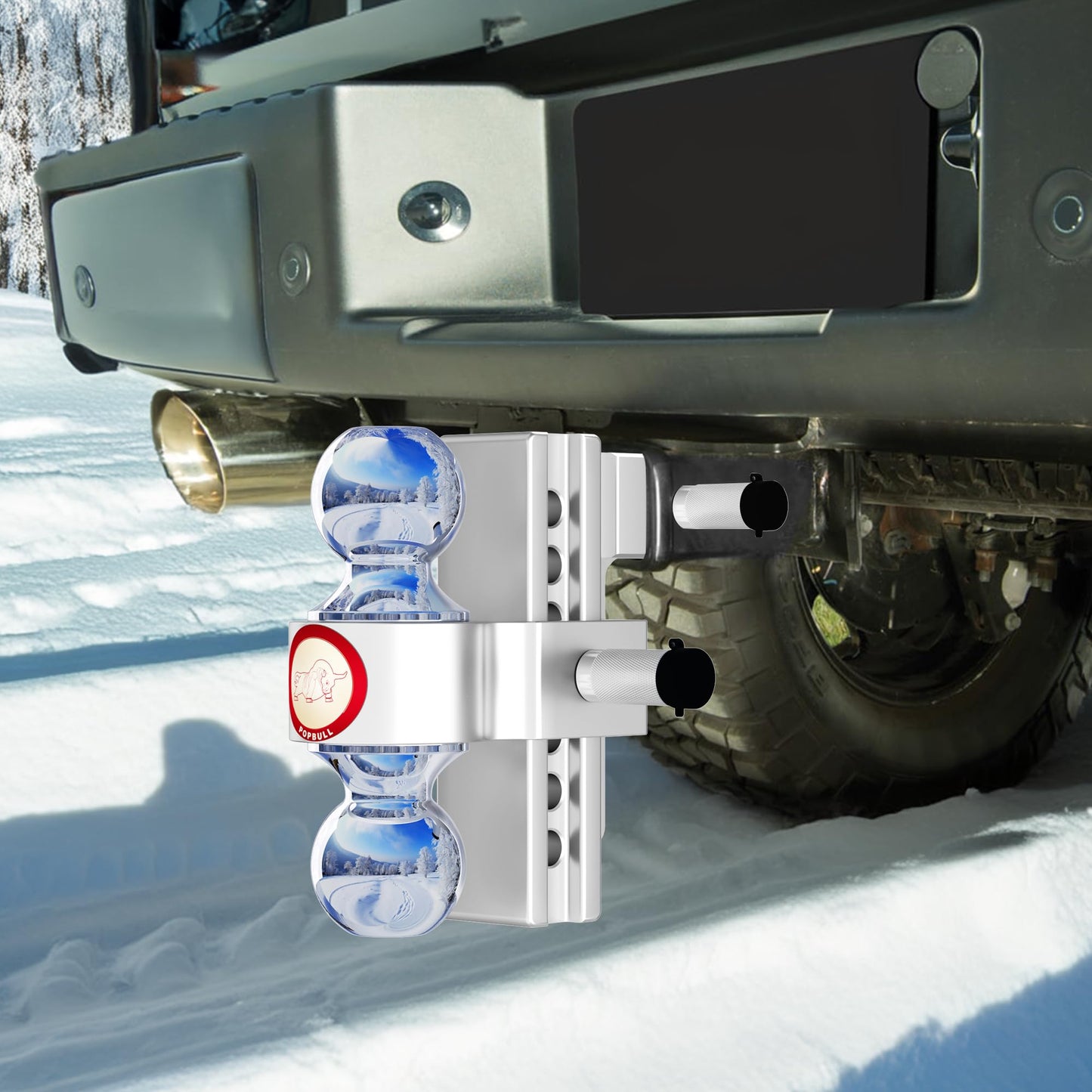 Adjustable Trailer Hitch, Fits 2-Inch Receiver, Heavy Duty Aluminum Drop Hitch,12,500 LBS GTW-Tow Hitch for Truck Jeep Trailer with Double Stainless Steel Locks, Not Loose