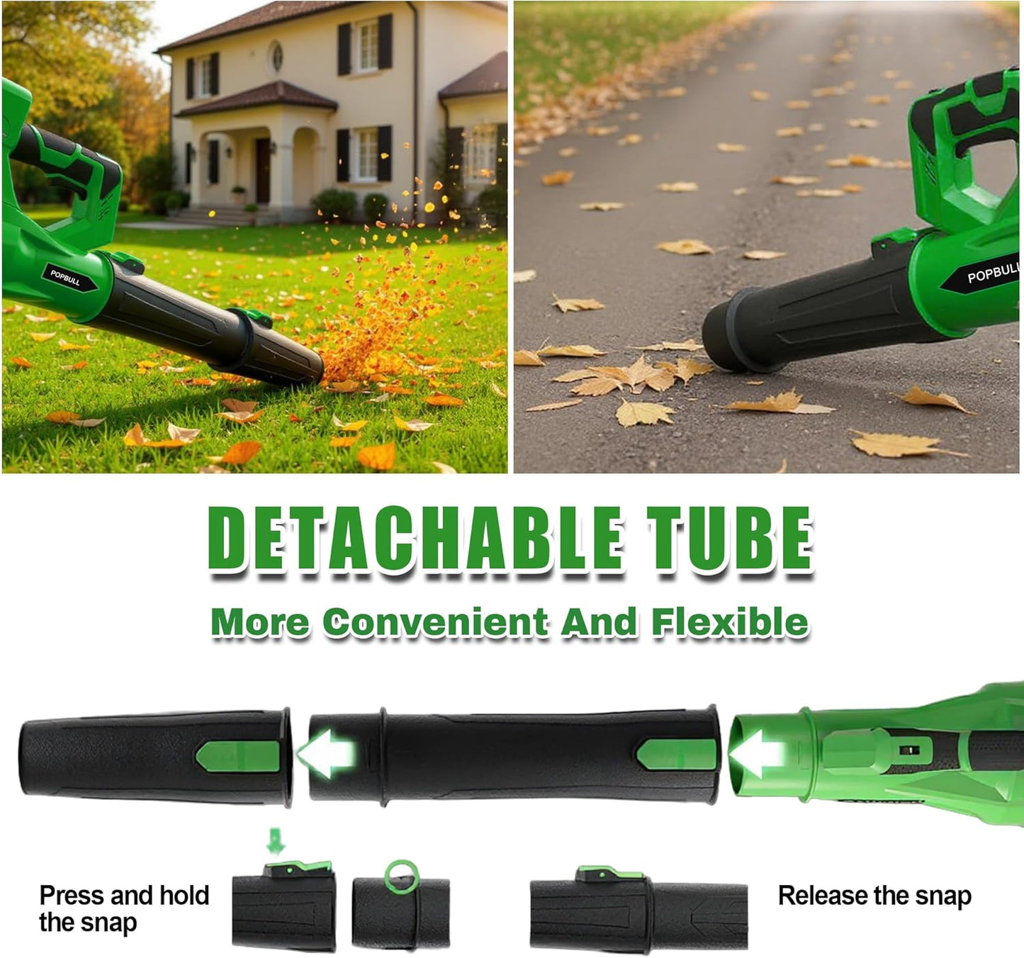 Leaf Blower, 21V Cordless Electric Blower with 2 4.5Ah Batteries and 1 Hour Fast Charger, Lightweight Leaf Blower for Patio Cleaning, Lawn Care, Blowing Fallen Leaves and Dust, etc.r