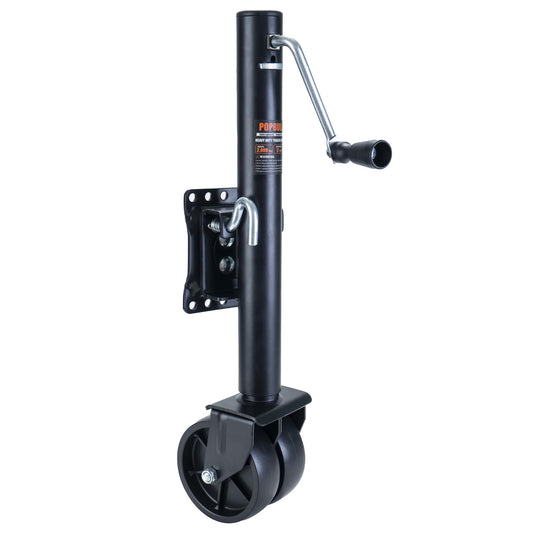 5000 lb Weld-on Pipe Swivel Trailer Jack, 10" Lift Trailer Jack with Footplate, Suitable for RVs, Boats, Multi-Purpose Trailers, and Camping Trailers