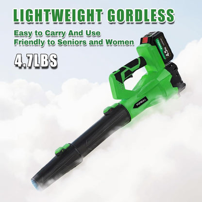 Leaf Blower, 21V Cordless Electric Blower with 2 4.5Ah Batteries and 1 Hour Fast Charger, Lightweight Leaf Blower for Patio Cleaning, Lawn Care, Blowing Fallen Leaves and Dust, etc.r