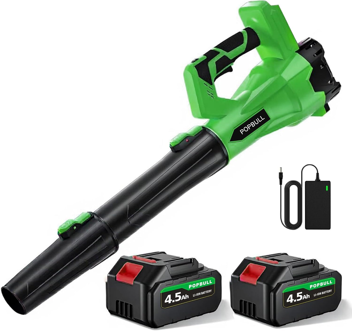 Leaf Blower, 21V Cordless Electric Blower with 2 4.5Ah Batteries and 1 Hour Fast Charger, Lightweight Leaf Blower for Patio Cleaning, Lawn Care, Blowing Fallen Leaves and Dust, etc.r